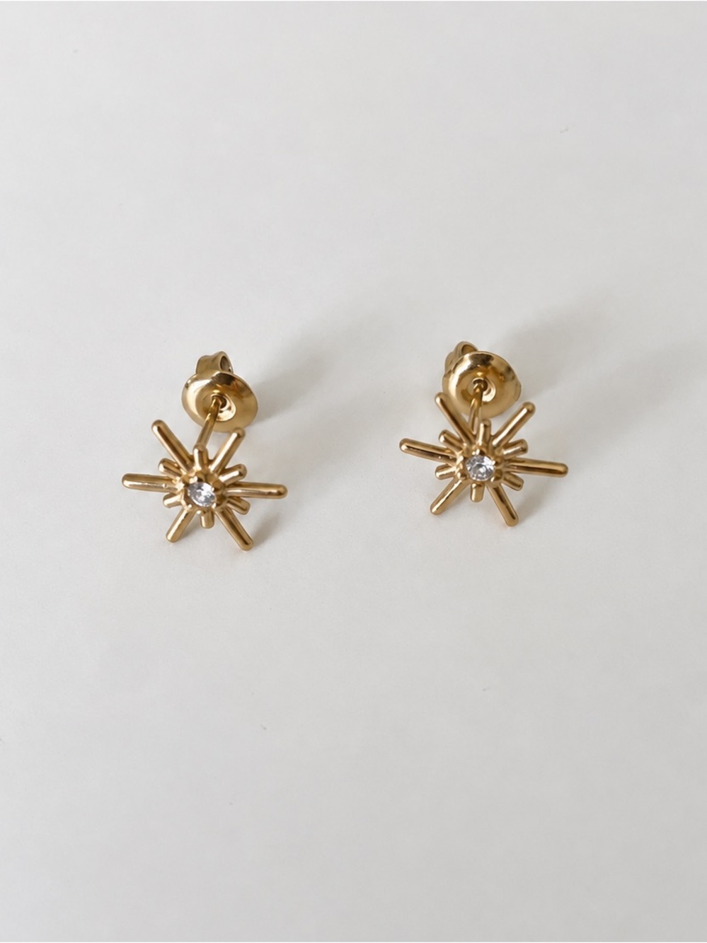 18K Gold PVD CZ Firework Burst Stud Earrings